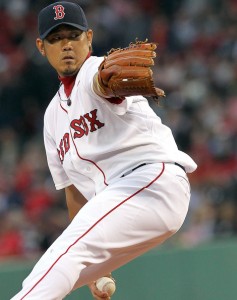 Matsuzaka, pitching for the Red Sox.